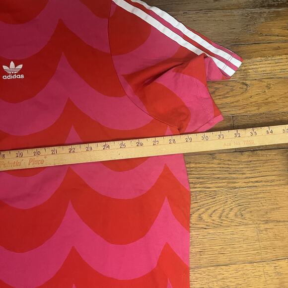 Adidas X Marimekko Shirt Wave Designer Oversized Tee Sports Pink Red 3X - Picture 9 of 15